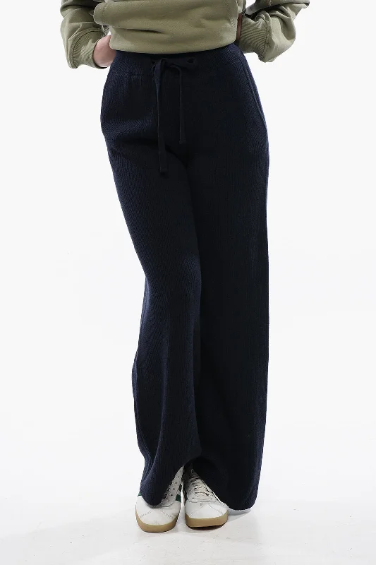 Nanushka Ribbed Cashmere Blend Palazzo Pants Affordable Fashion for Women