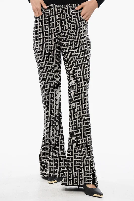 Balmain Wool Low-Rise Flared Pants Clearance Sale