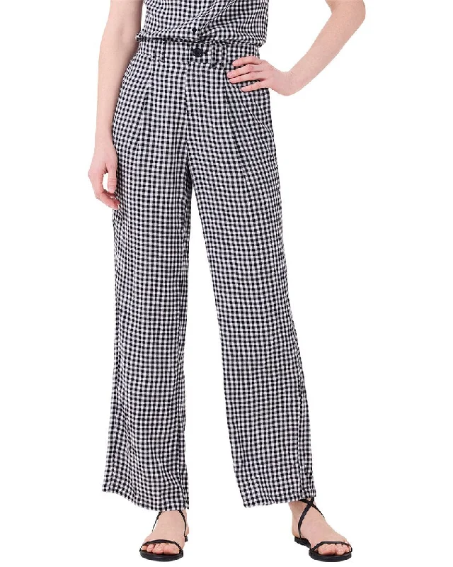 NIC+ZOE Drapey Gingham Wide-Leg Pant Women's Trendy Apparel