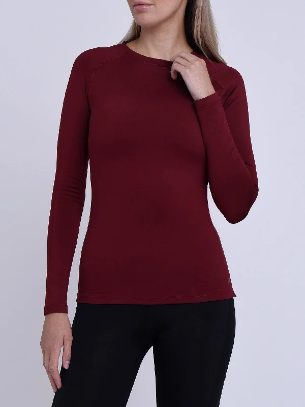 SuperThermal Long Sleeve Compression Base Layer Crew Neck Top for Women With Brushed Inner Fabric Women's Wedding Apparel