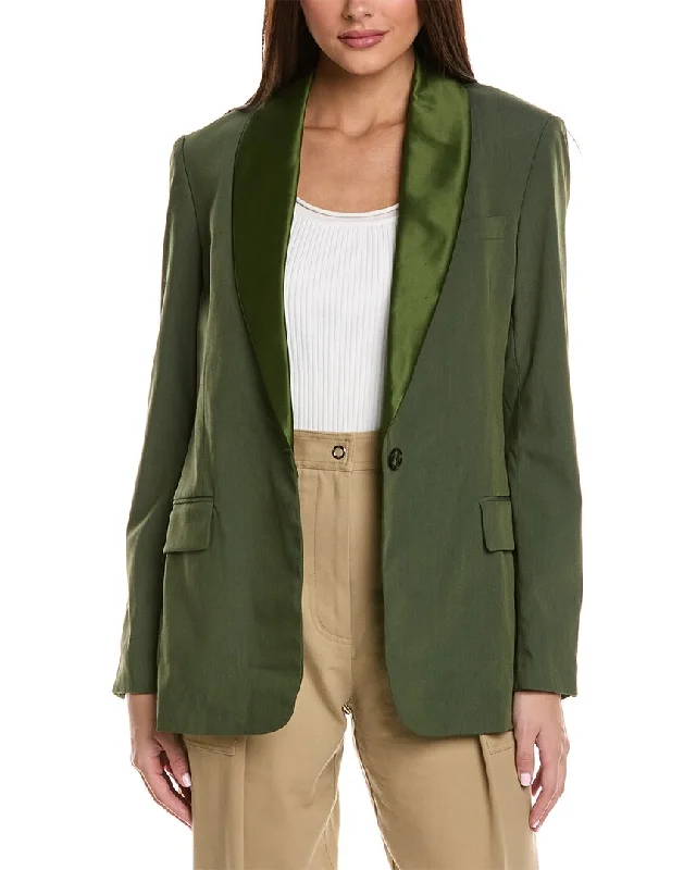 3.1 Phillip Lim Shawl Lapel Wool-Blend Blazer Casual Women's Clothing