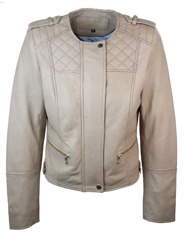 Fitted Leather Biker Jacket Women's Effortless Casual Outfit