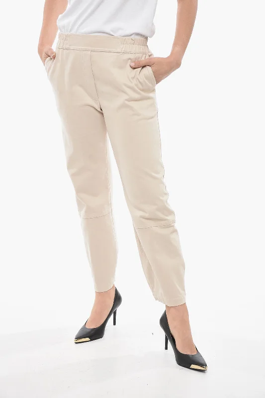 Gentryportofino Stretch Cotton Pants with Elastic Cuffs Exclusive Online Sale