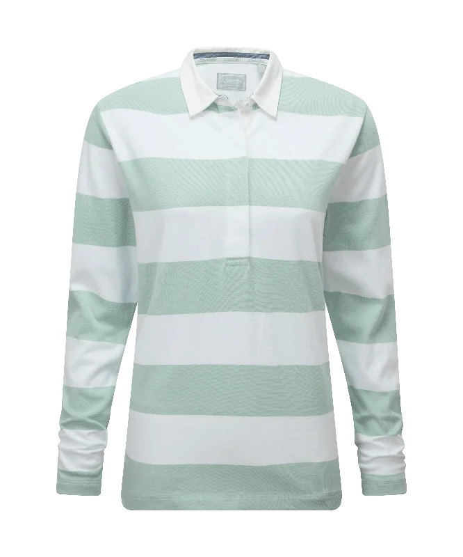 St Mawgan Rugby Shirt - Mint/White Stripe Vintage-Inspired Women's Apparel