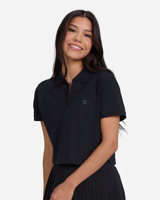 Rib Collar Polo Women's Night-Out Clothes