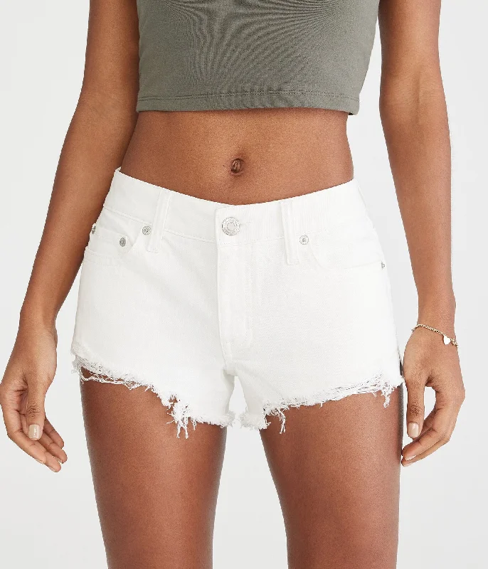 Aeropostale Vintage Low-Rise Denim Shorty Shorts Women's Effortless Casual Outfit