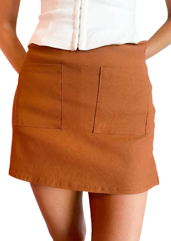 Melody Mini Skort In Orange Stylish Women's Garments