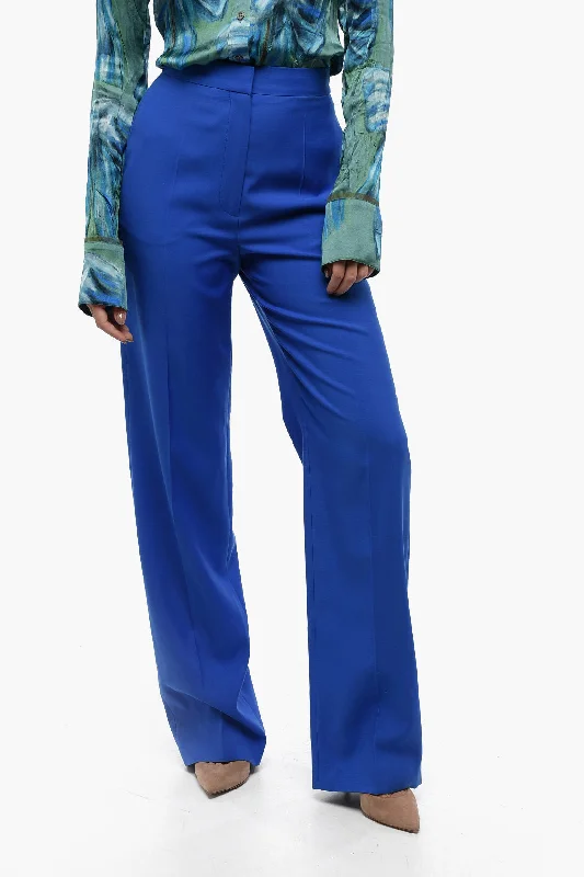 Alexander Mcqueen Wool Tailoring Pants With High Waist Women's Trendy Casual Outfit