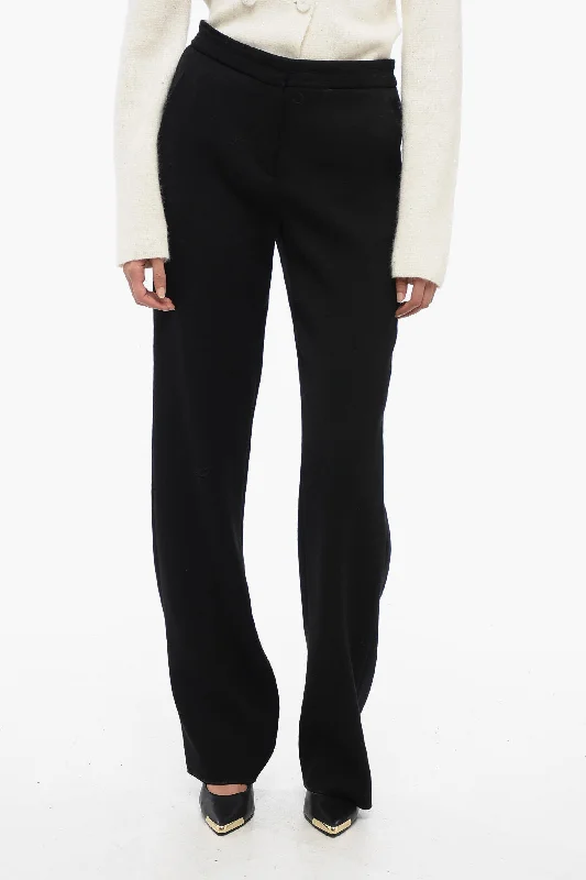 Armani Stretchy Wool Chinos Pants With Straight-Fit Women's Clothes Online Shopping