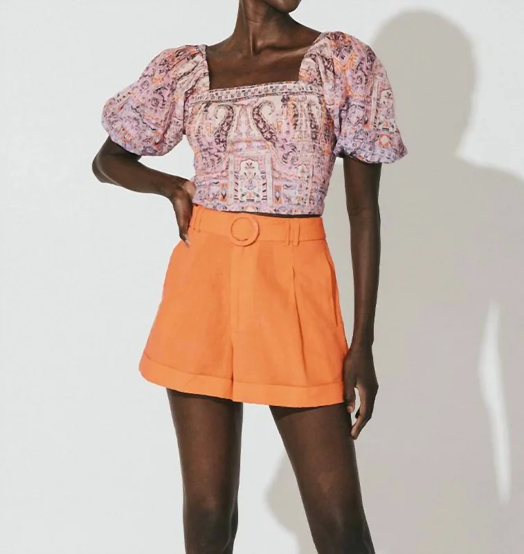 Oscar Short In Tigrlily Orange Women's Online Clothing Boutique