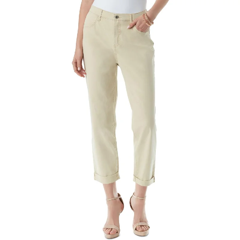 Womens Pocket Cotton High-Waisted Pants Women's Occasion Wear Apparel