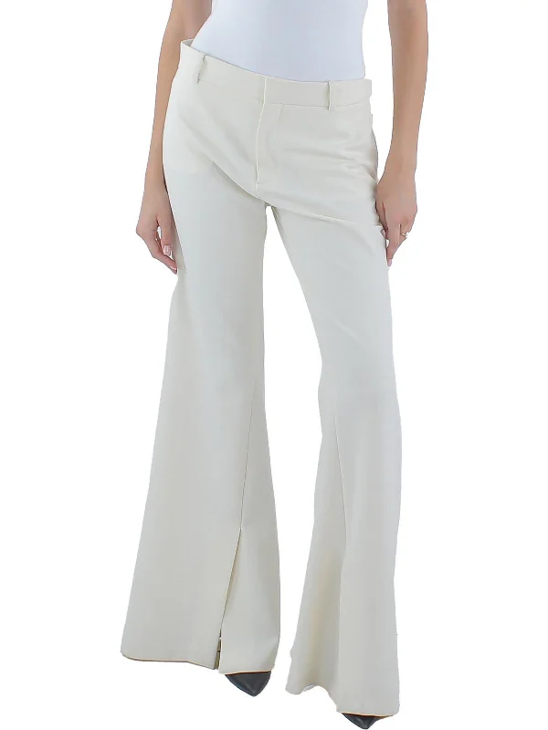 Womens Slim Fit Split Hem Flared Pants Women's Everyday Attire