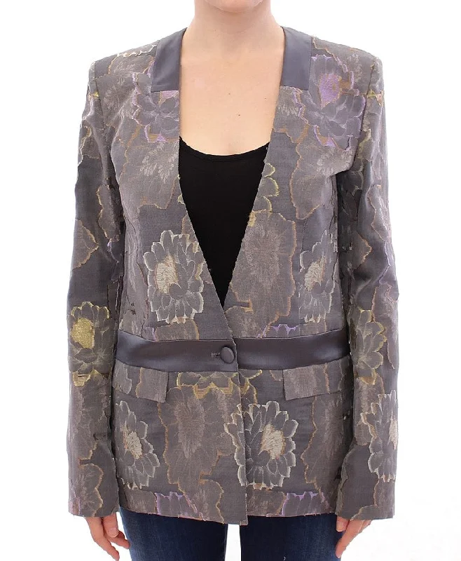 Roberto Fragata  Silk Floral Cotton Women's Blazer Women's Comfortable Lounge Attire