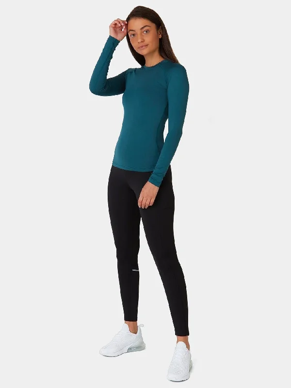 SuperThermal Long Sleeve Compression Base Layer Crew Neck Top for Women With Brushed Inner Fabric Classic Women's Apparel