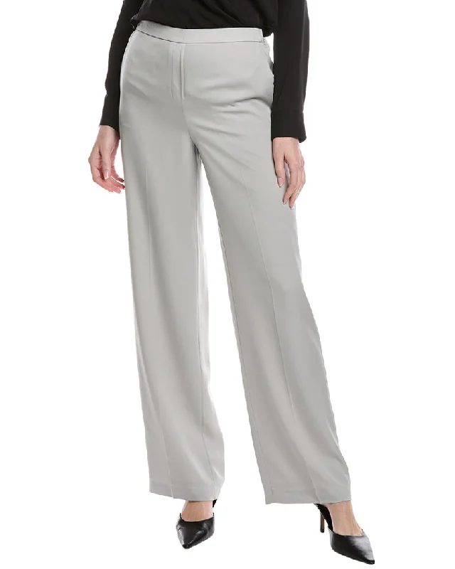 Theory Wide Pull-On Silk Pant Stylish Women's Outerwear Apparel