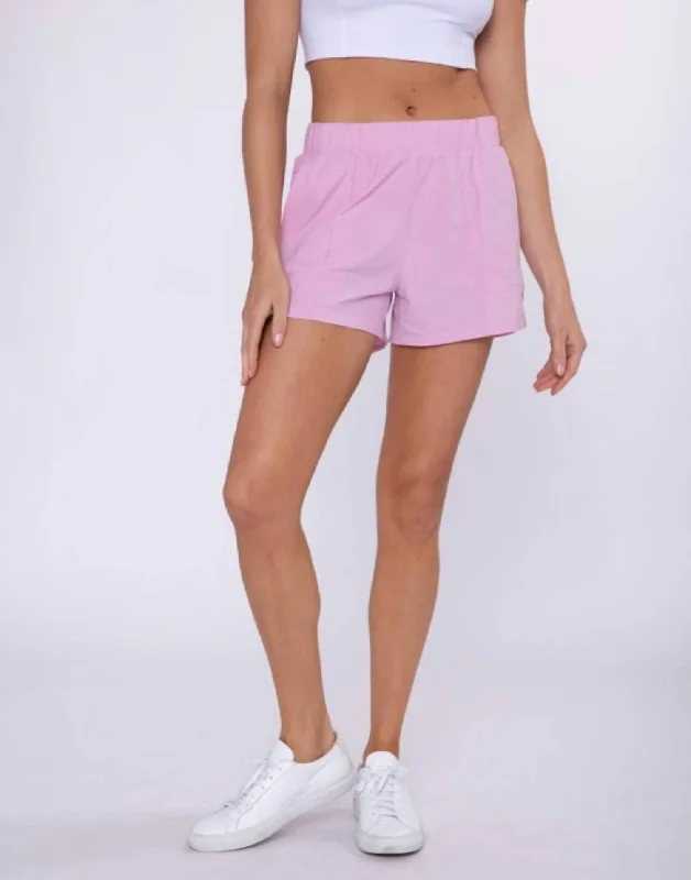 Athleisure Running Shorts In Pink Plus-Size Women's Clothing