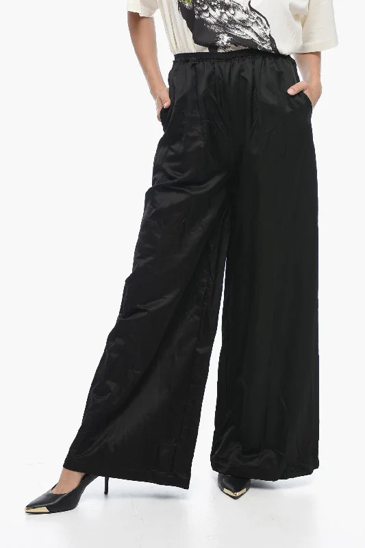 Maison Margiela MM6 Viscose Blend Wide-leg Pants Women's Active Outfit For Fitness