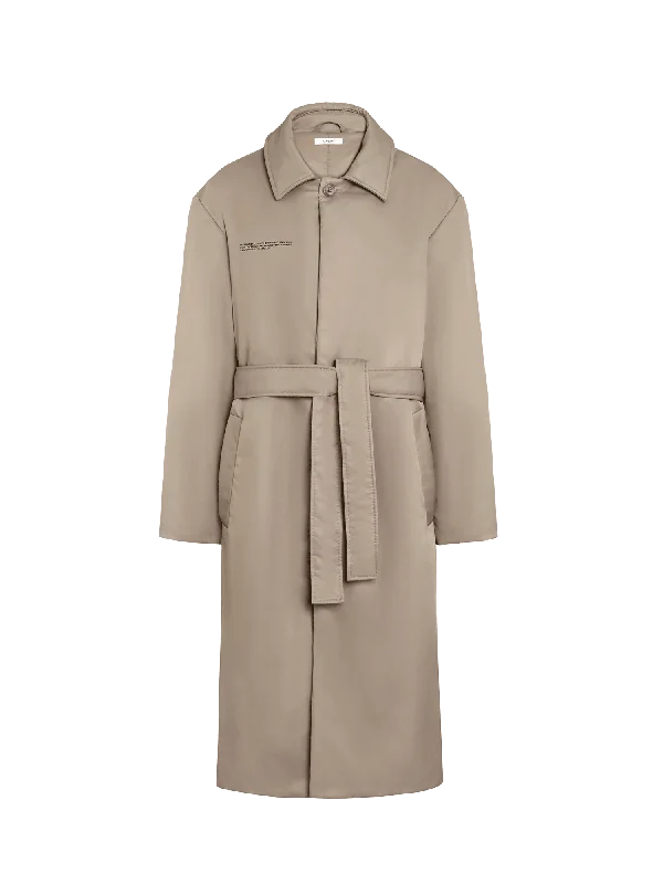 Womens Flower-Warmth Trench Coat—taupe End of Season Sale