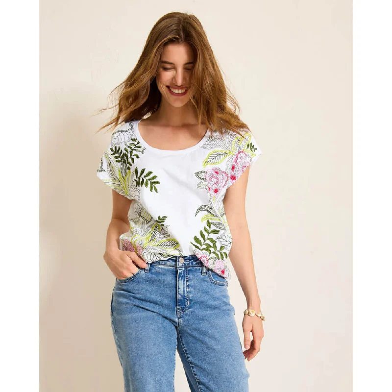 Tommy Bahama Women's Blooming Laelia Lux T-Shirt - White Women's Everyday Apparel