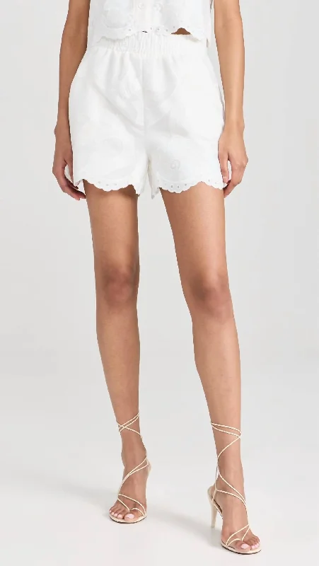 Finley Shorts In White Online Impressions Boutique