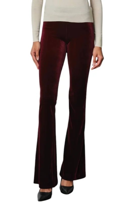 Bellini Velvet Pants In Burgundy Chic Clothes For Women