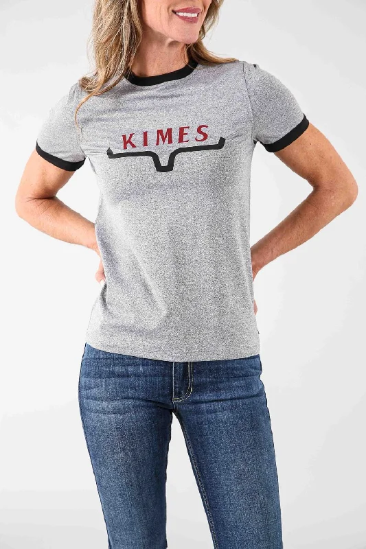 Kimes Ranch Womens Fast Tech T Grey Heather Polyester Blend S/S T-Shirt Women's Everyday Attire