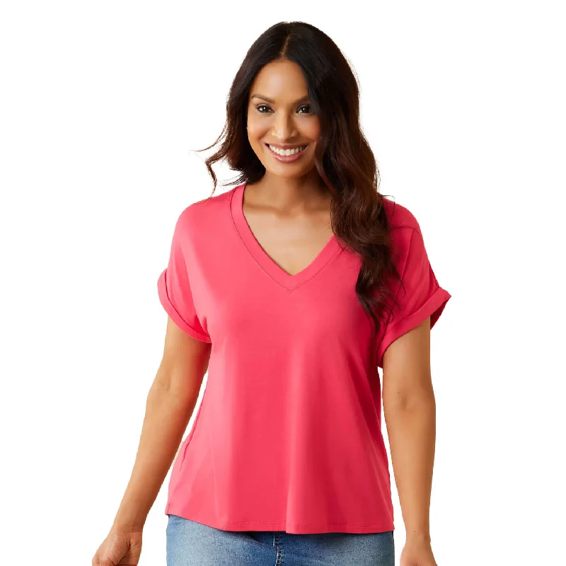 Tommy Bahama Women's Kauai Jersey V-Neck T-Shirt - Paradise Pink Women's Clothing Apparel Sets