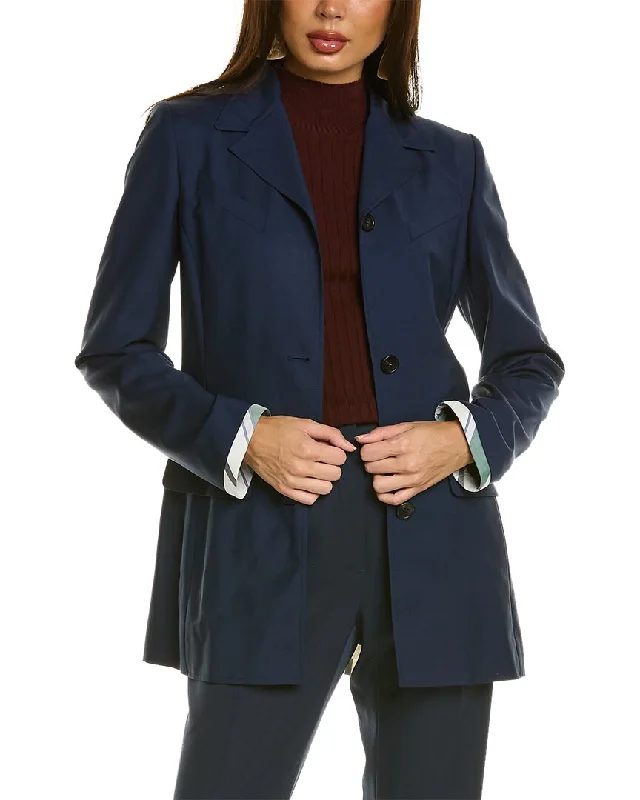 LANVIN Silk-Trim Wool & Mohair-Blend Jacket Sale Clothes Online