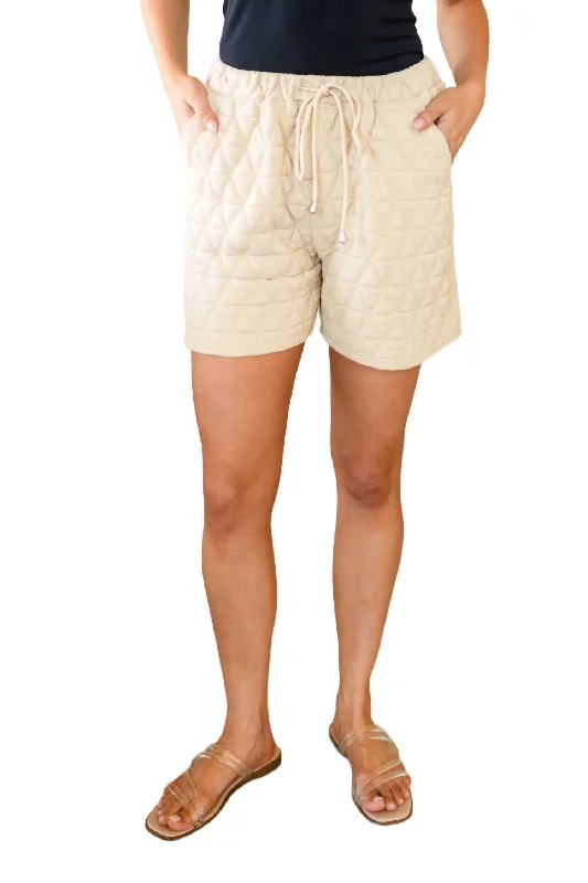 Chilling Out Quilted Shorts In Cream Chic Clothes For Women