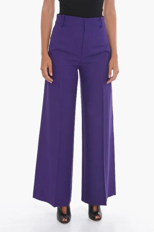 Super Blond Palazzo Trousers with Front-pleat Women's Athletic Garments