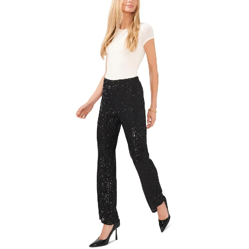 Womens Sequined Polyester Flared Pants Women's Chic Apparel