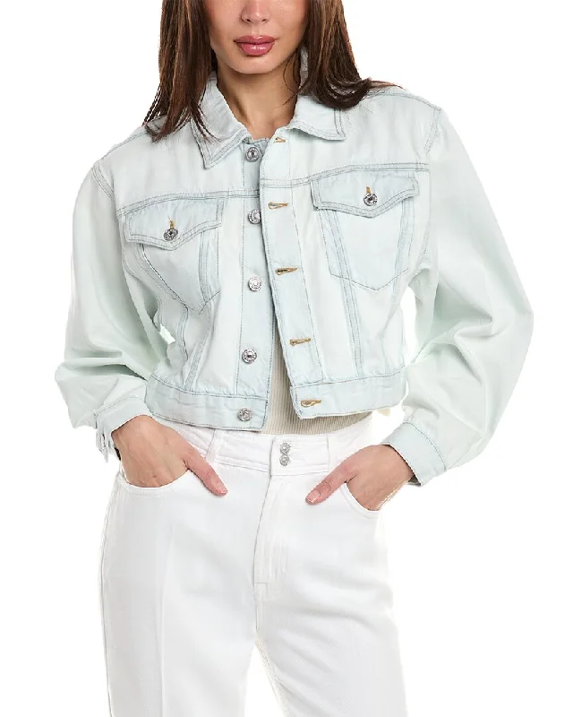 7 For All Mankind Crop Trucker Jacket Women's Clothing Online Sale