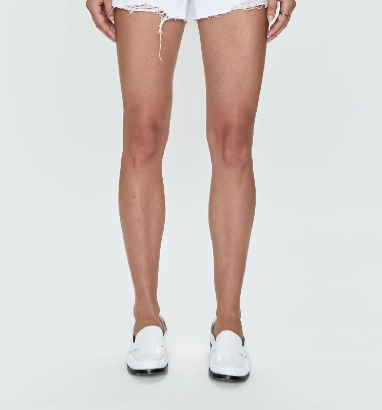 Gigi Low Rise Cut Off Short In White Vintage Best Online Women's Boutiques