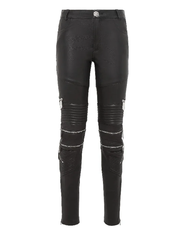 Leather Trousers Long Women's Seasonal Clothing