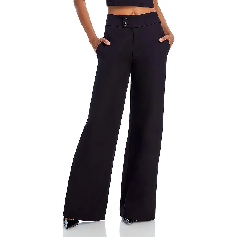 Womens High Rise Stretch Wide Leg Pants Women's Chic Outerwear Attire