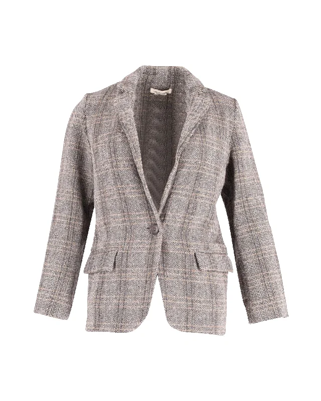 Isabel Marant Etoile Charly Herringbone Blazer in Multicolor Wool Affordable Women's Clothing