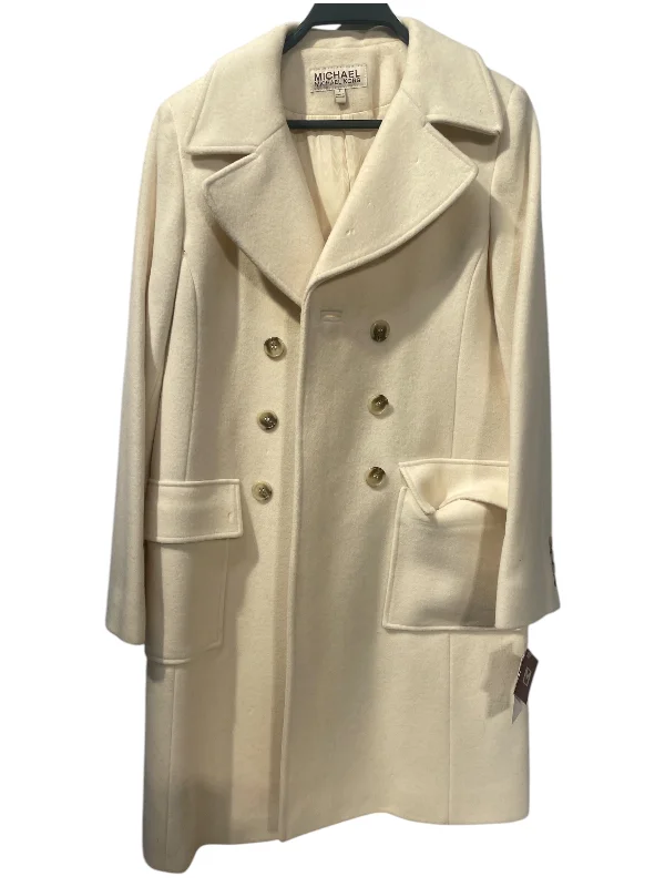 MICHAEL KORS/Trench Coat/8/Wool/CRM/Two Front Pockets Women's Comfy Attire For Lounging