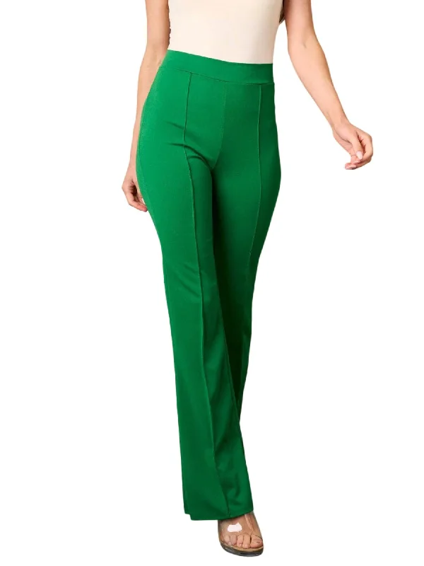 Bell Bottoms High Waist Pant In Green Sustainable Women's Clothes