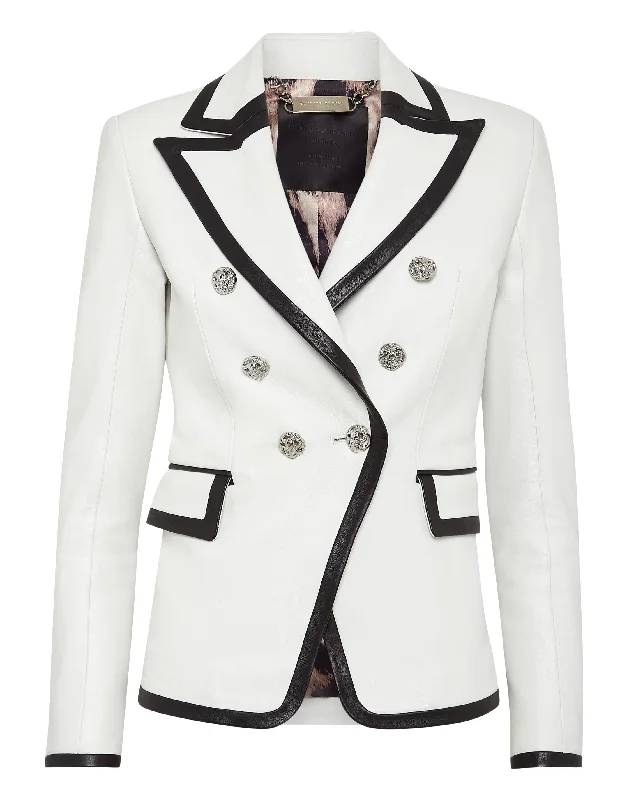 Padded Leather Blazer Best Online Boutiques