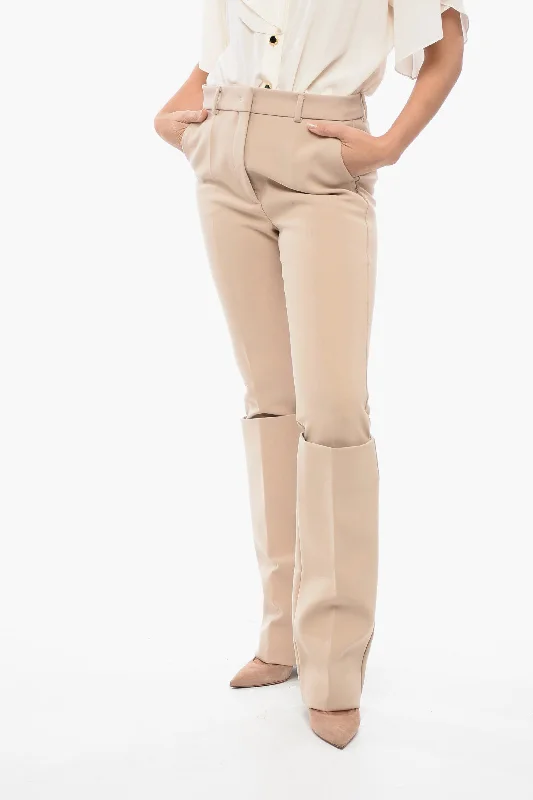 Sportmax Stretch Wool HOLIDAY Pants with Turn-Up Detail Affordable Women's Clothing Sale Online