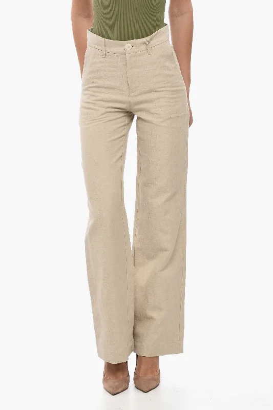 A.P.C. Linen and Cotton Blend Pants Clothing Woman