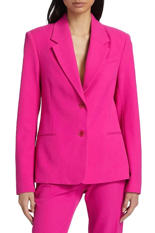 The Femme Blazer In Fuscia Women's Effortless Casual Outfit