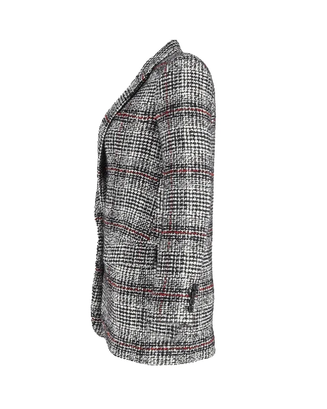 Isabel Marant Etoile Ice Checked Single-Breasted Blazer in Multicolor Acrylic and Virgin Wool Women's Clothing With Trendy Designs