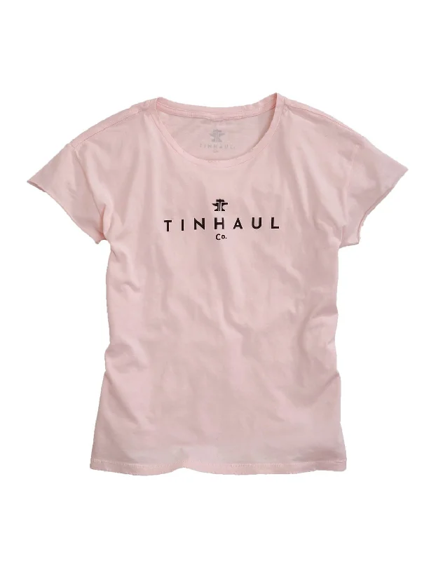 Tin Haul Womens Faded Pink 100% Cotton Anvil and Hammer S/S T-Shirt VIP Member Discount