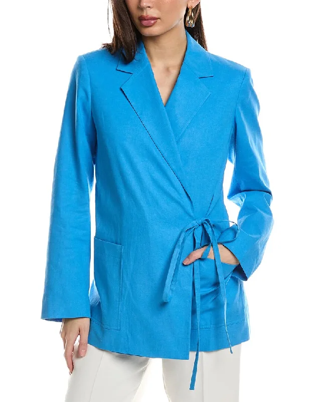 Jason Wu Tie Detail Linen-Blend Blazer Online Boutique Stores