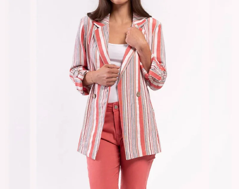 Red Combo Blazer Casual Dresses for Women