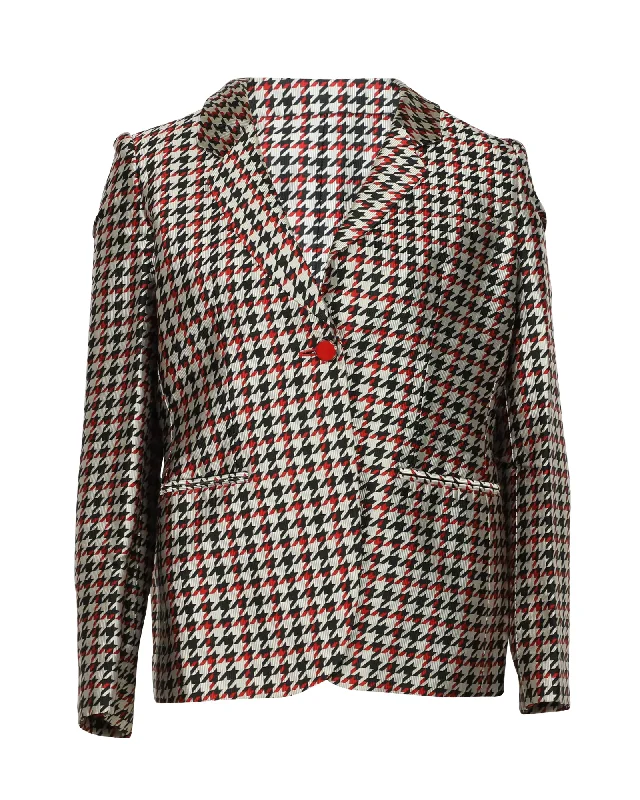 Giorgio Armani Houndstooth Blazer in Multicolor Silk Women's Trendy Clothes