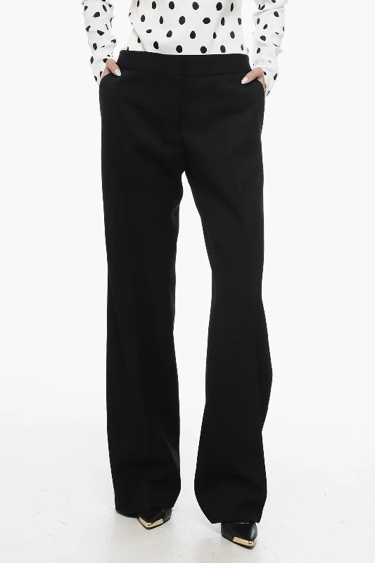 Jil Sander Grain de Poudre Wool Pants with Relaxed Fit Women's Clothing With Trendy Designs