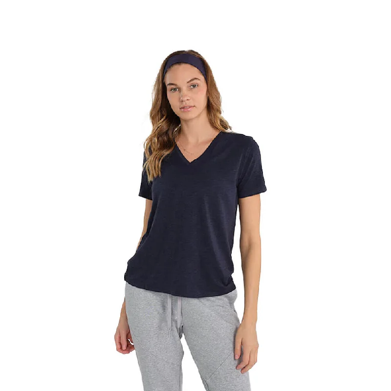 Tasc Womens All Day V-Neck T-Shirt - Classic Navy Women's Casual Apparel