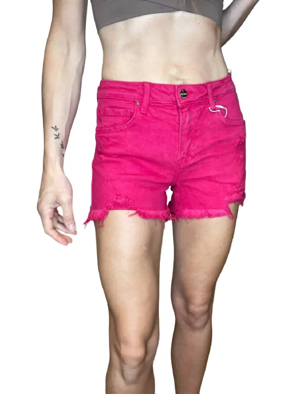 Frayed Shorts In Fuchsia Women's Everyday Clothes